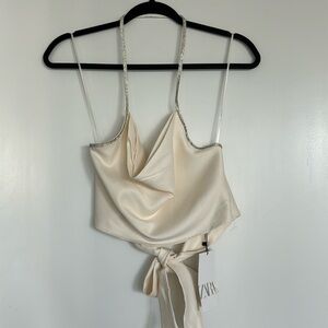 Zara Halter Top in Cream